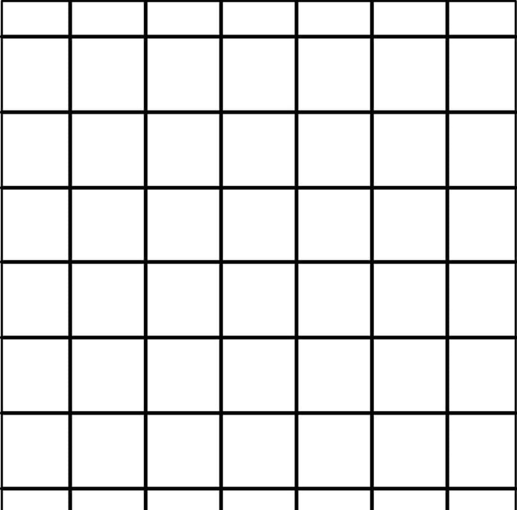 Minimalist black and white grid wallpaper with symmetrical geometric pattern on white background