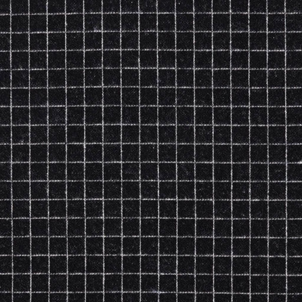 Minimalist black and white grid wallpaper with textured fabric and geometric square pattern background