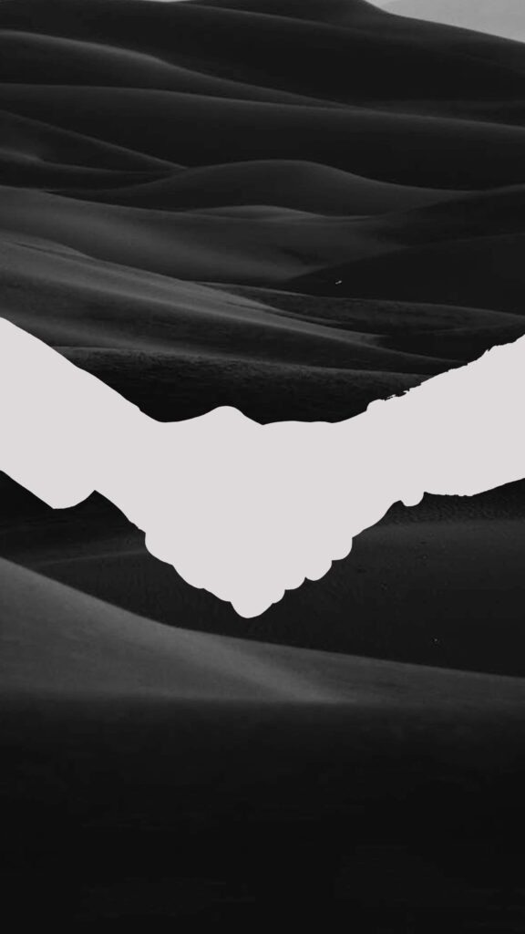 Minimalist Black & White Handshake Wallpaper: Unity & Trust Design