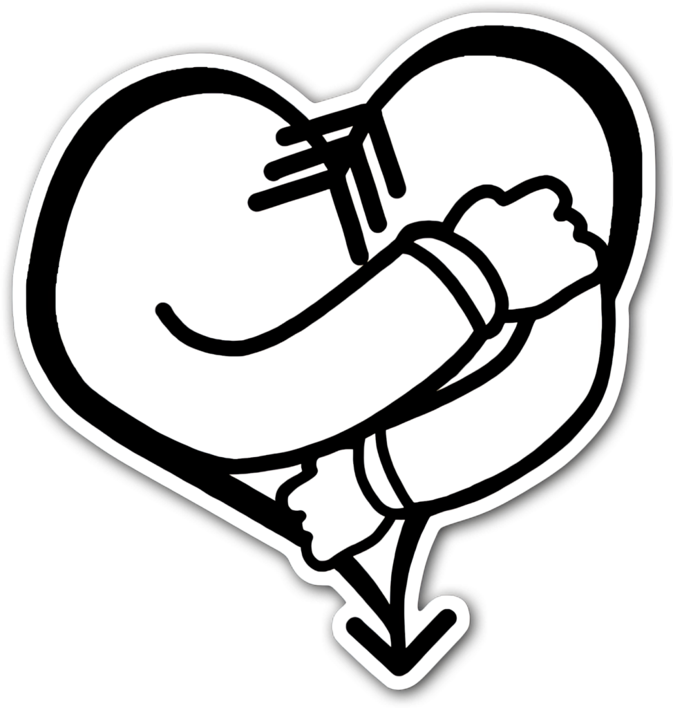 Minimalist Black and White Heart Wallpaper: Love and Unity Design