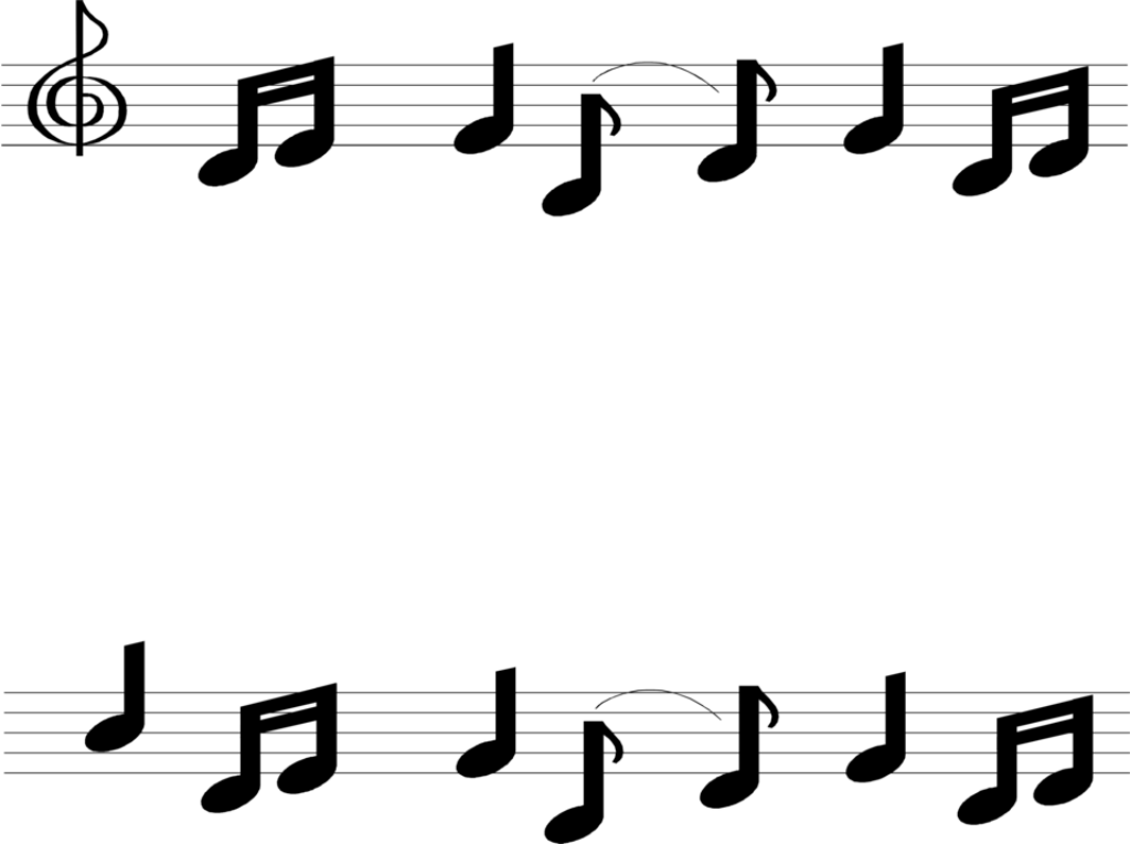 Minimalist Black-and-White Musical Notes Wallpaper Background