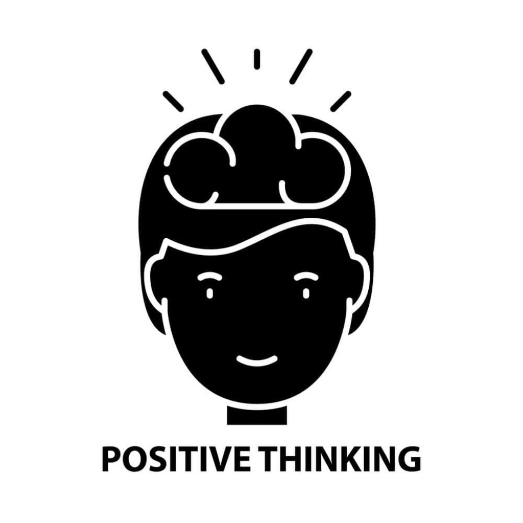 Mindset of Optimism: Minimalist Black-and-White Cloud Brain Wallpaper
