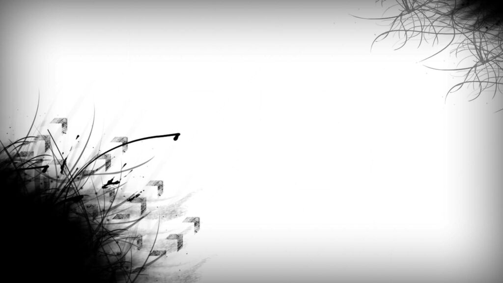 Minimalist Wallpaper: Cool White Background with Black Abstract Designs