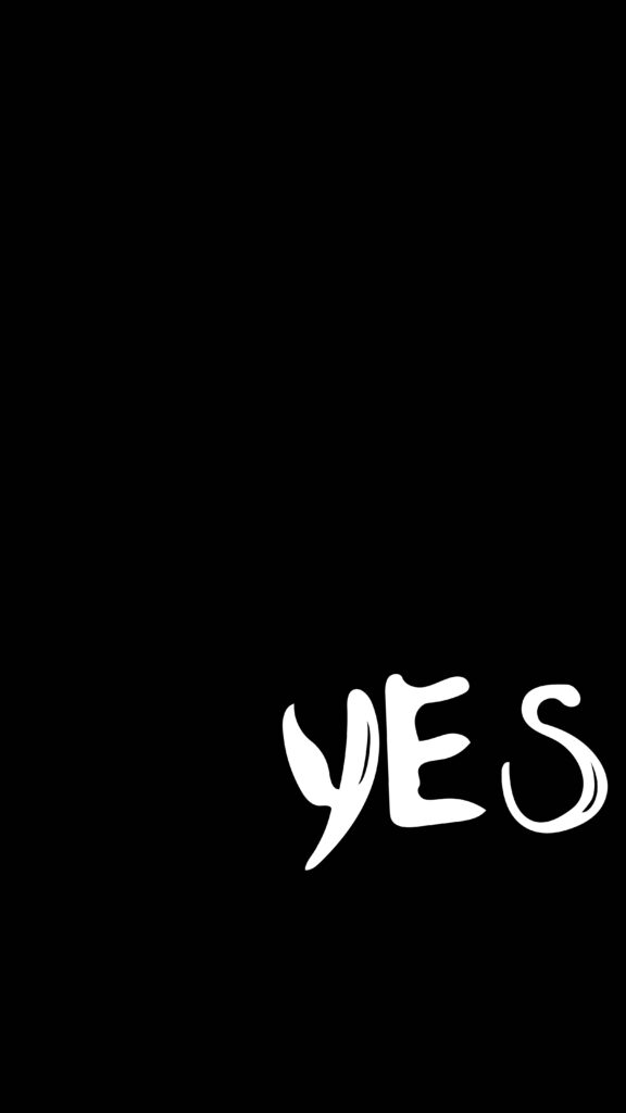 Bold Black-and-White YES Wallpaper: Minimalist Design Background