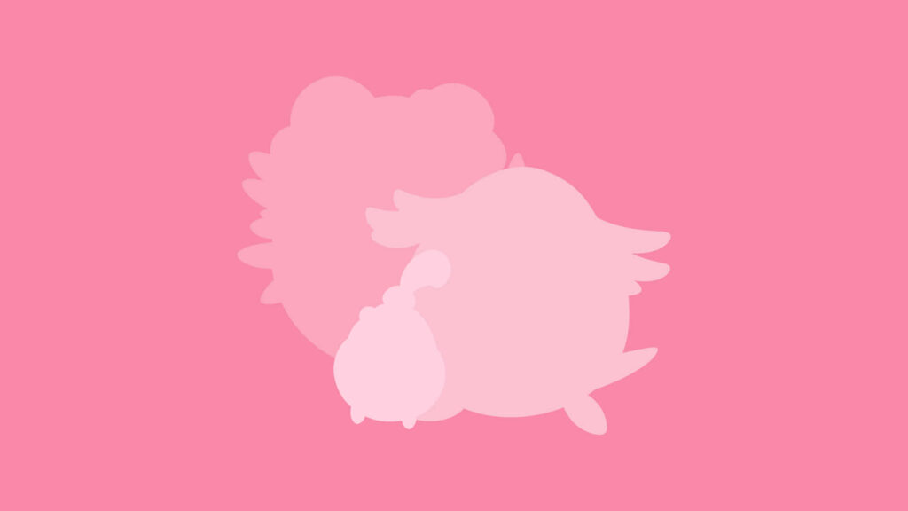 Blissey Silhouettes Wallpaper: Minimalist Pink Background Design