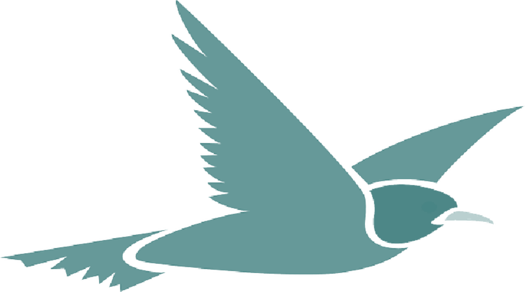 Minimalist Vector Blue Bird in Flight Wallpaper - Serene Design