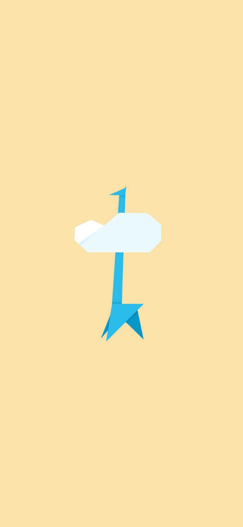 Minimalist Blue Bird Wallpaper on Light Beige Background