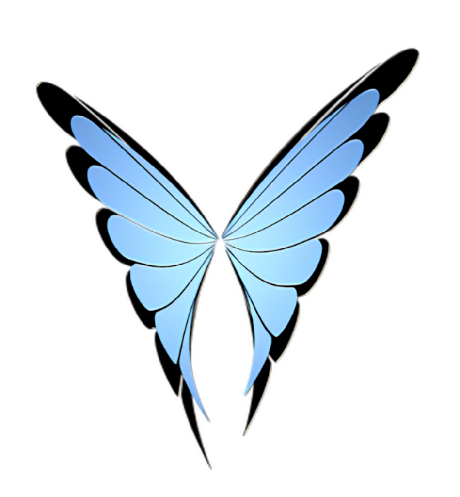 Minimalist Blue Butterfly Vector Art Wallpaper with Smooth Gradients