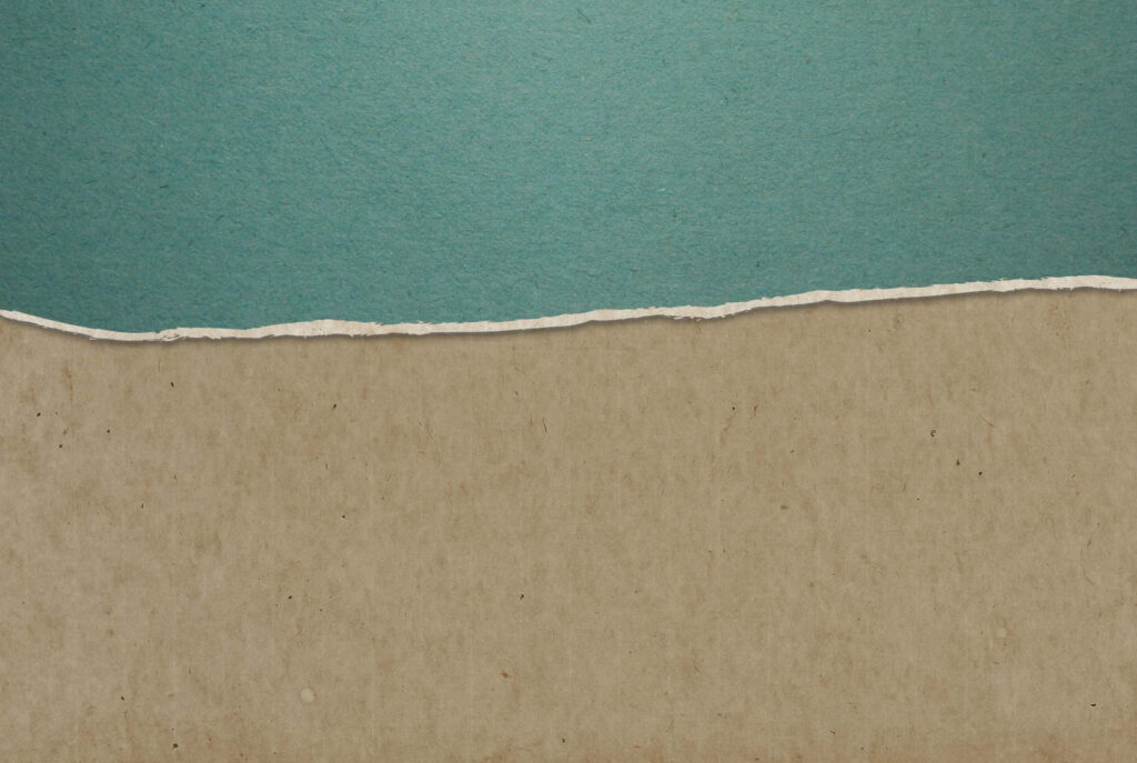 Minimalist Blue-Green Torn Paper Wallpaper on Textured Brown Background
