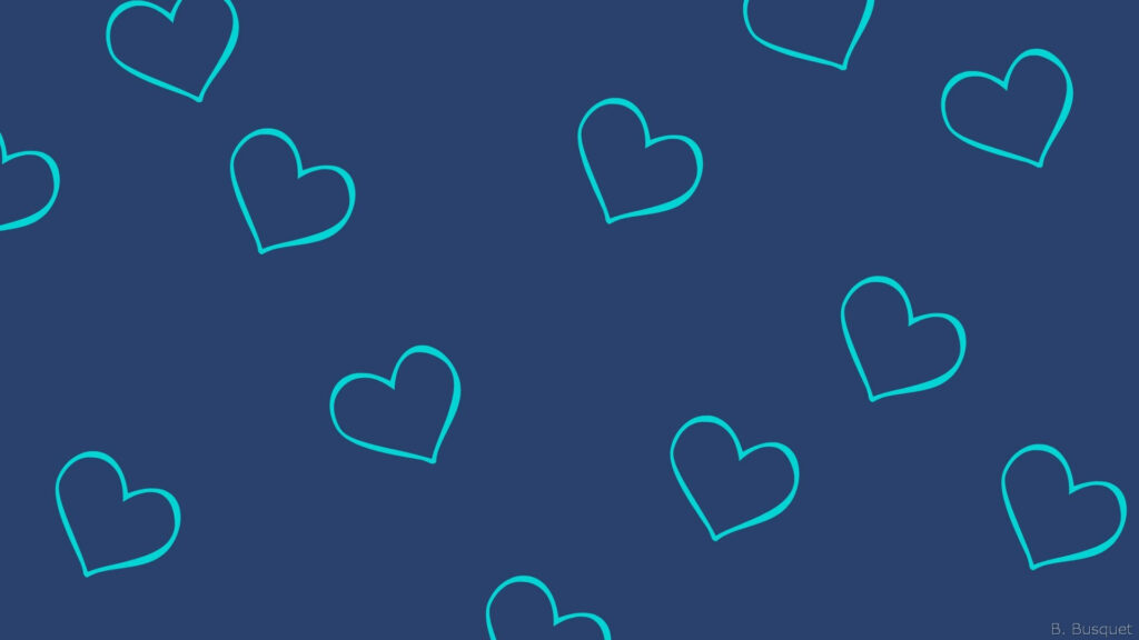 Minimalist Blue Heart Wallpaper: Stylish Design on Dark Background