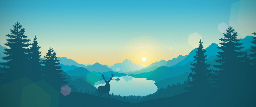 Minimalist Blue Morning Landscape Wallpaper for Wide Screens