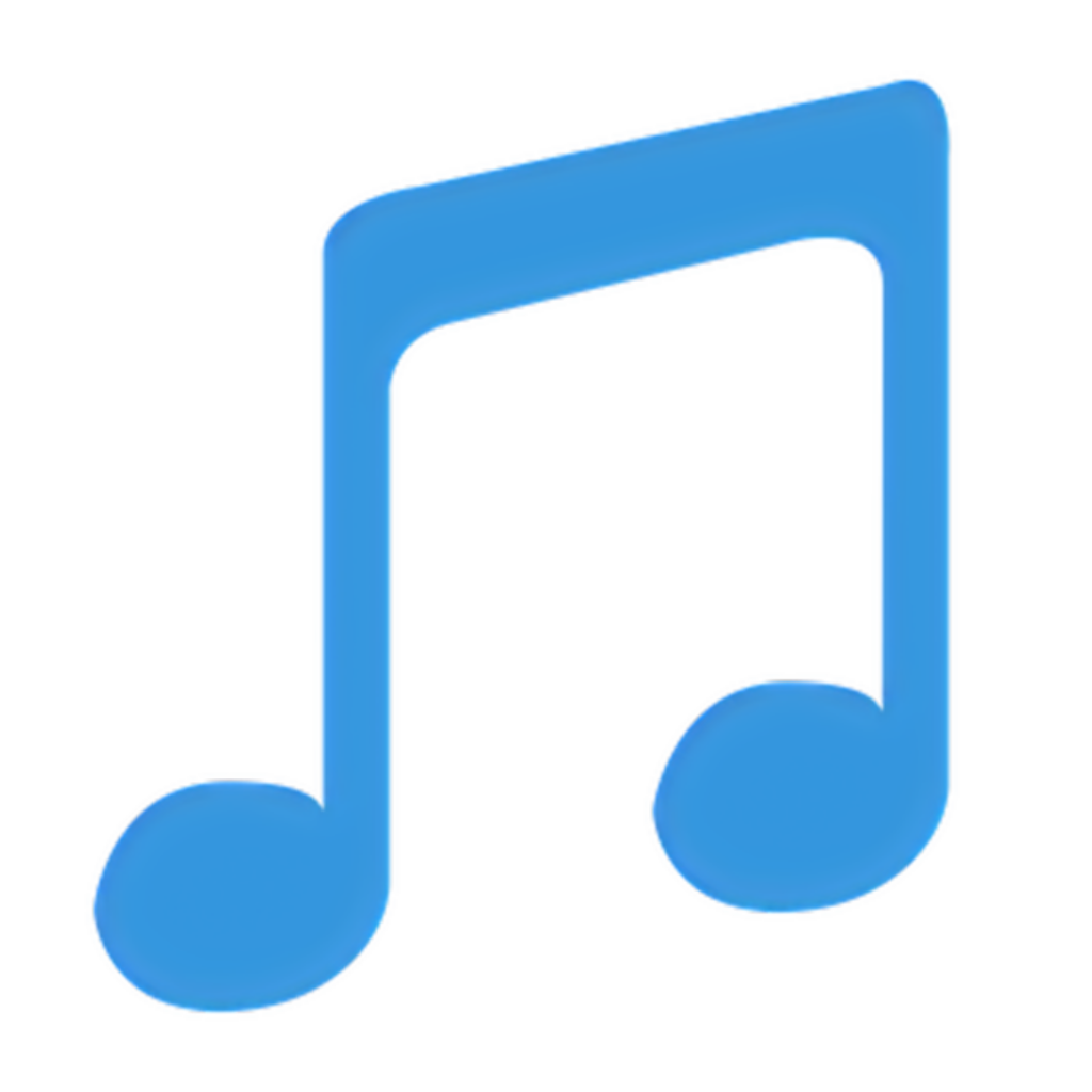 Minimalist Wallpaper with Bright Blue Music Note Icon on Transparent Background