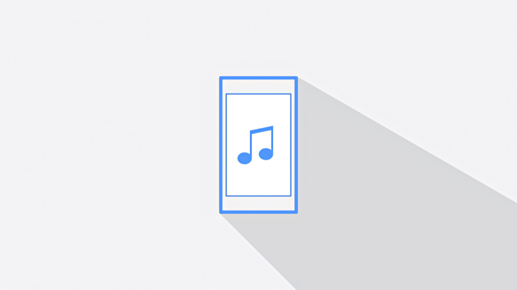 Minimalist Blue Music Note Wallpaper on Light Background
