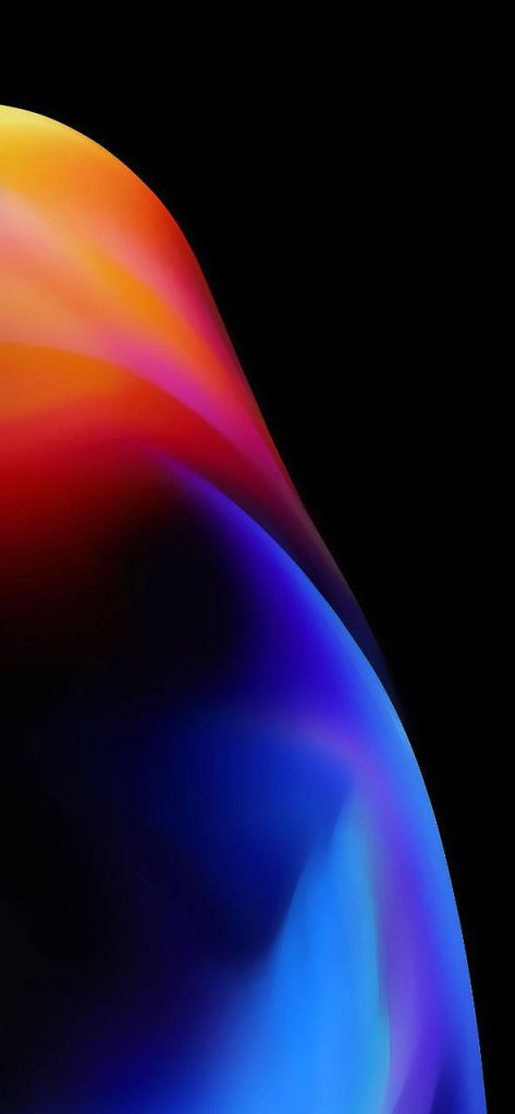 Abstract blue red fluid gradient wallpaper with smooth orange transitions on black background
