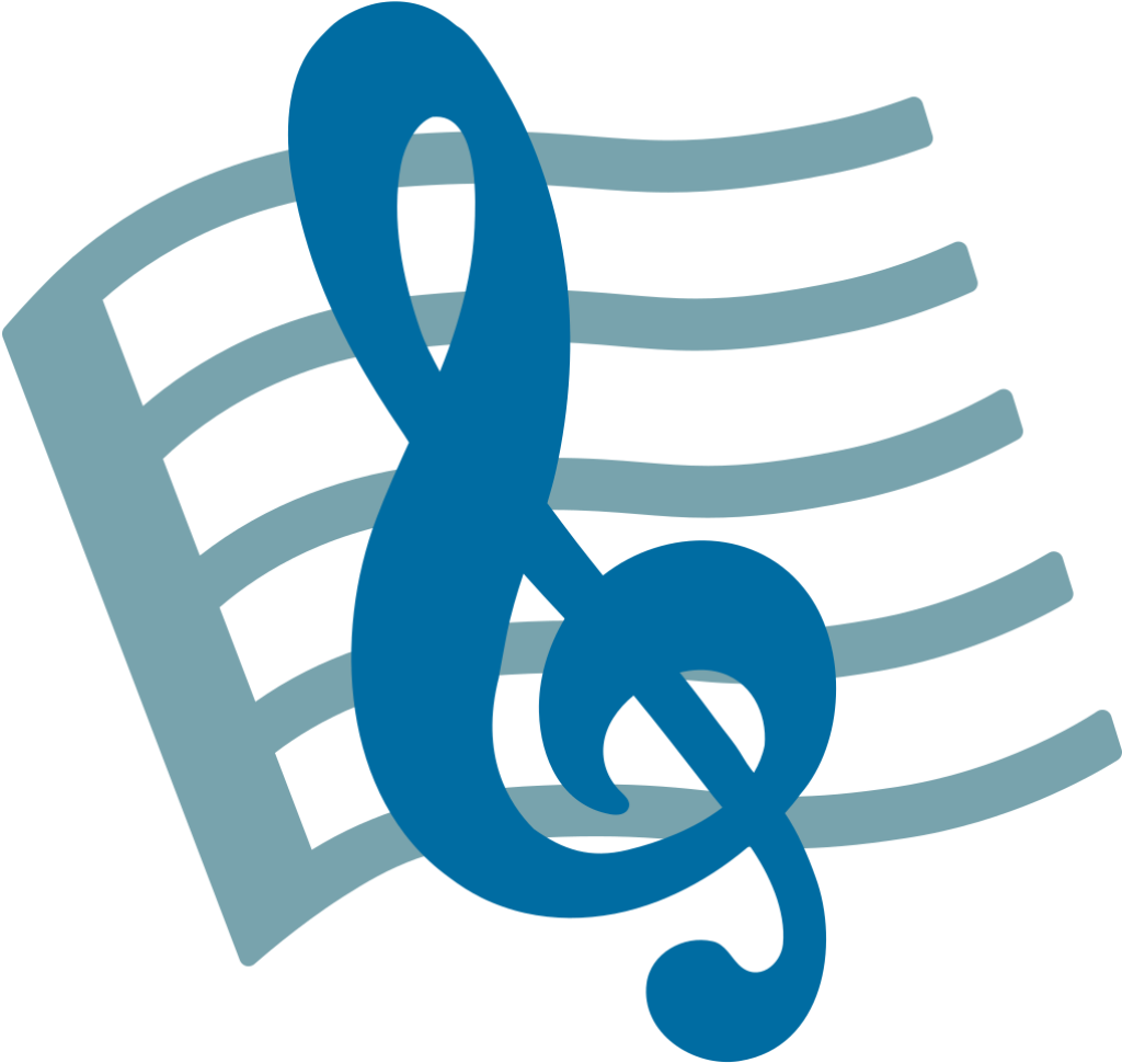Elegant Blue Treble Clef Wallpaper: Minimalist Musical Design