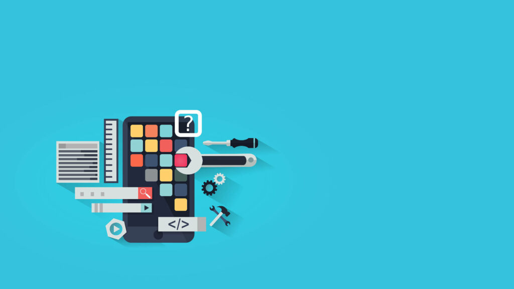 Vibrant Minimalist Wallpaper for Creative Workspaces - Blue Background