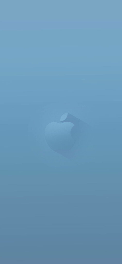 Modern Minimalistic Blue Wallpaper with Semi-Transparent Apple Logo