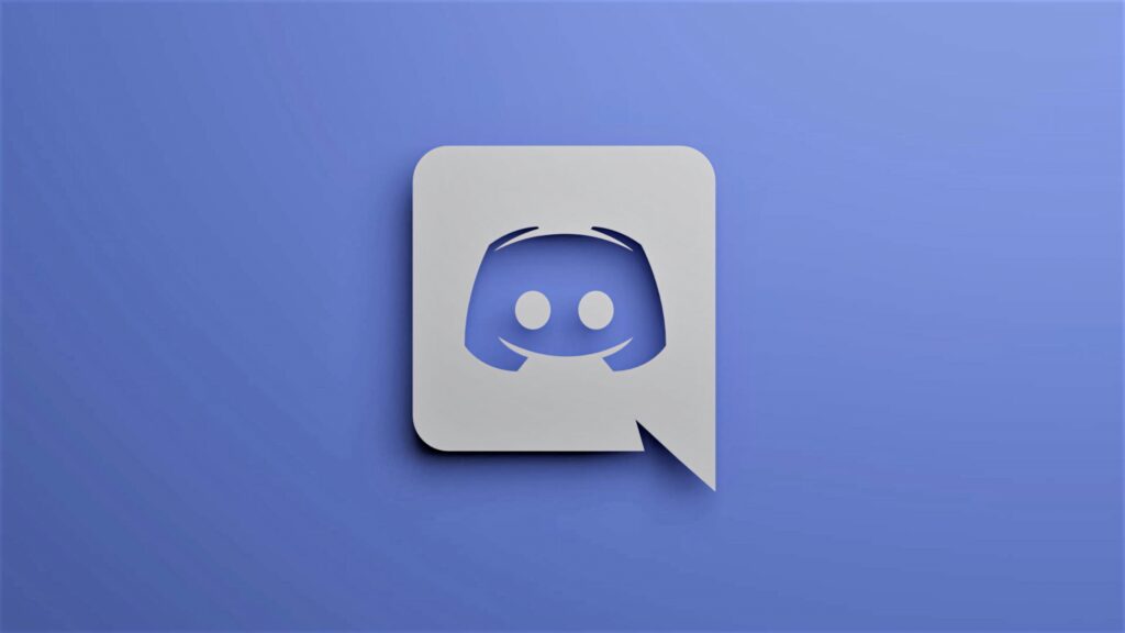 Minimalist blue wallpaper with white 3D Discord logo symbolizing digital communication and community