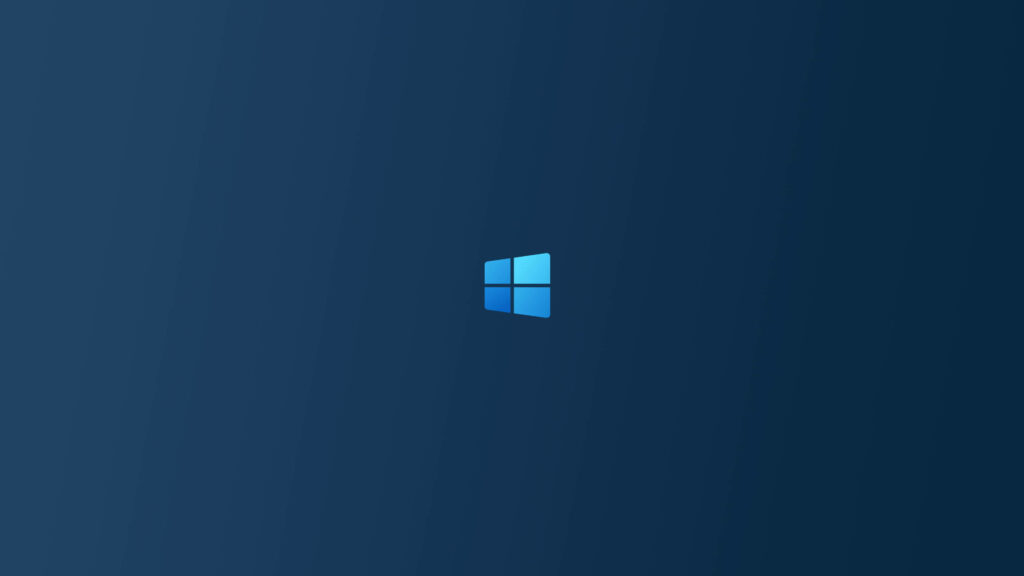 Windows in Tranquil Blue: Captivating Tablet Wallpaper with Minimalist Logo on Dark Blue Background