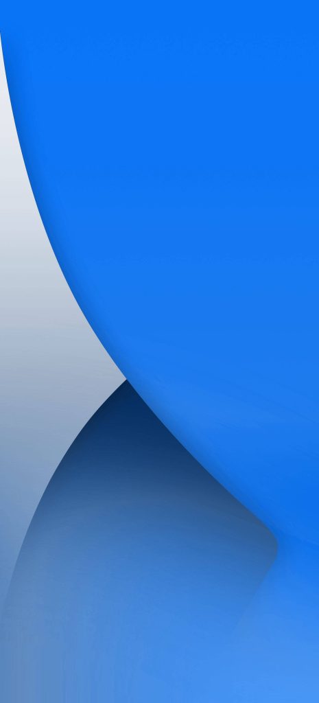 Minimalist abstract iPhone wallpaper with fluid blue and white overlapping curves for a sleek look