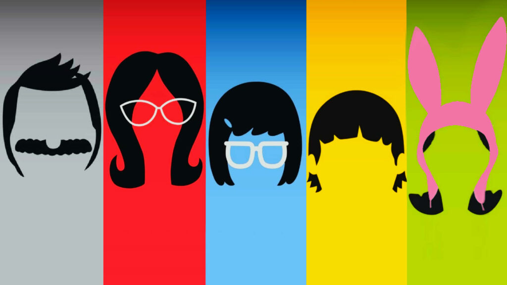 Colorful Minimalist Wallpaper of Bob's Burgers Characters