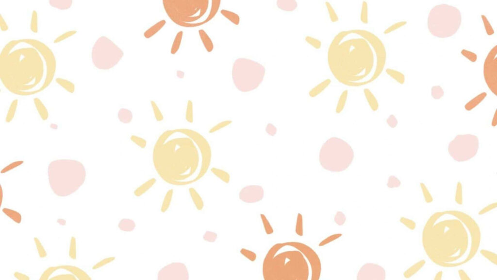 Minimalist Boho Sun Wallpaper: Cheerful Design on White Background