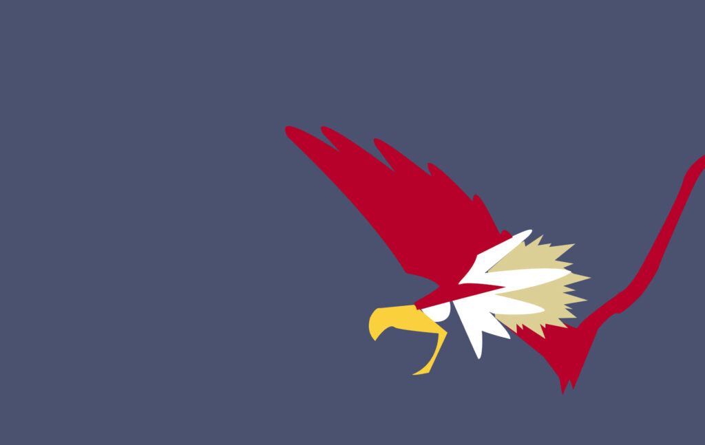Minimalist Braviary Wallpaper: Eagle Pokémon with Red Wings