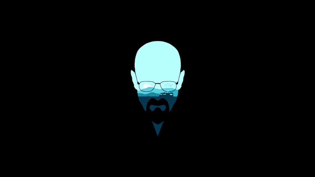 Minimalist Breaking Bad Wallpaper: Walter White's Iconic Bald Head Design
