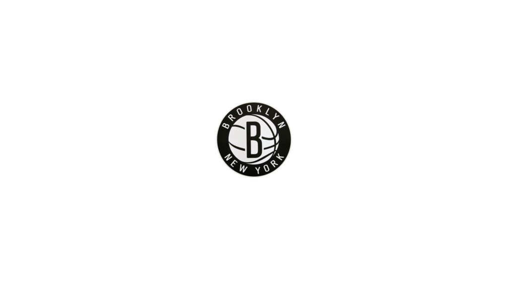 Minimalist Brooklyn Nets logo on white background sleek modern basketball fan wallpaper design