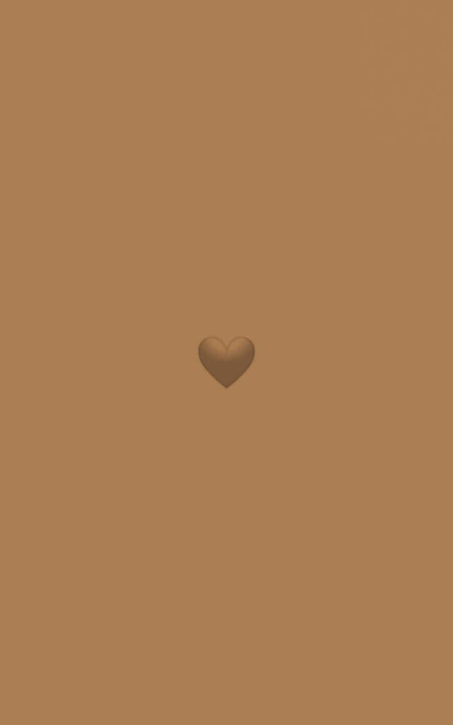 Minimalist Brown Heart Wallpaper: Simple Charming Background Design