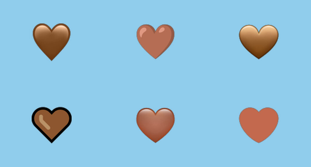 Minimalist Brown Heart Wallpaper on Simple Blue Background