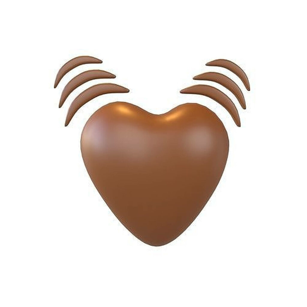 Minimalist Brown Heart Wallpaper on Crisp White Background