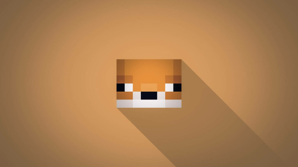 Minimalist Brown Dog Face Wallpaper Inspired by Minecraft