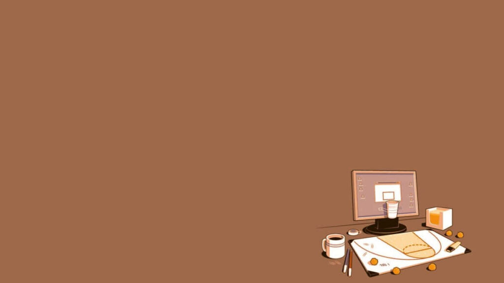 Minimalist Brown Wallpaper: Geek Culture & Clean Design Elements