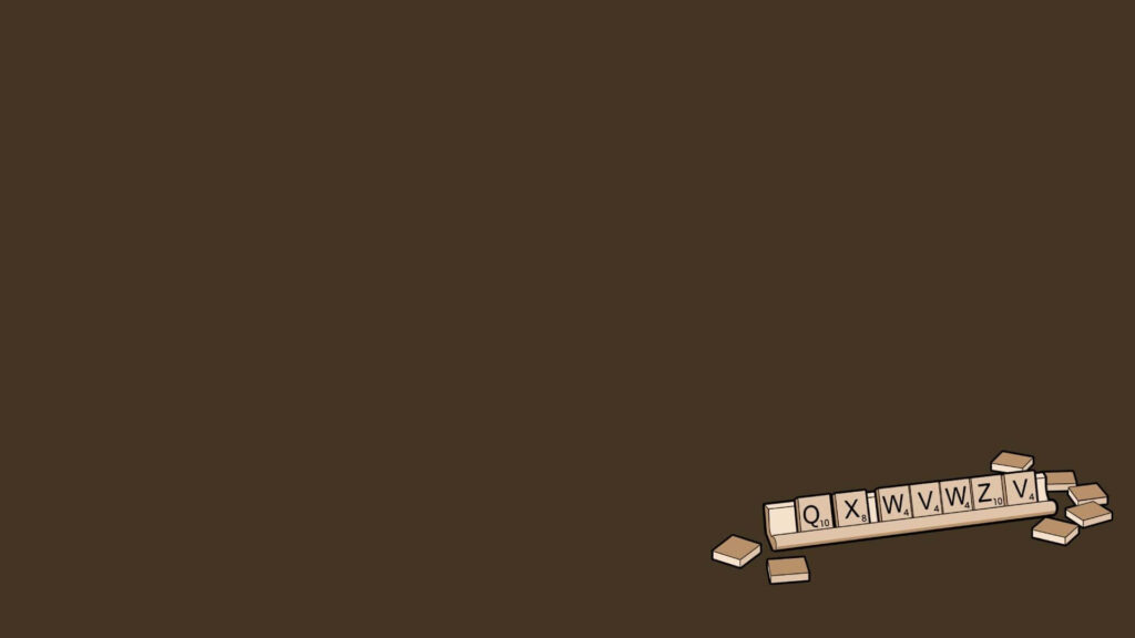 Minimalist Brown Wallpaper with Subtle Letter Tiles Design