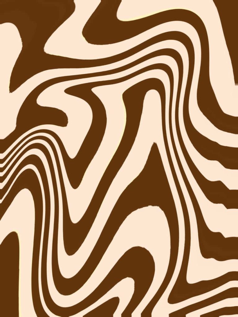 Minimalist digital wallpaper with fluid brown and cream swirls for modern calming background
