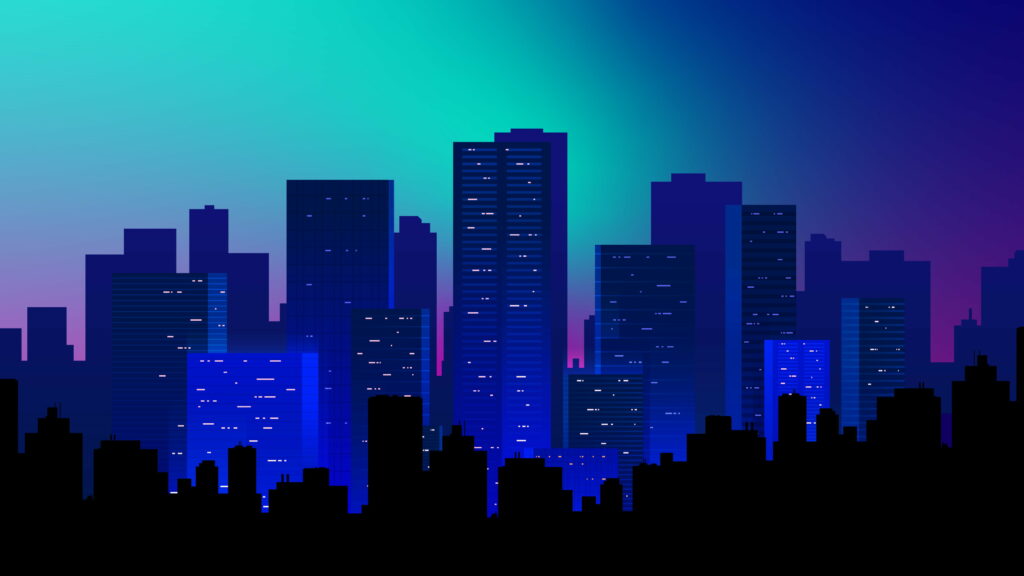 Effortless Elegance: Captivating Minimalist Buildings in Digital Art Wallpaper