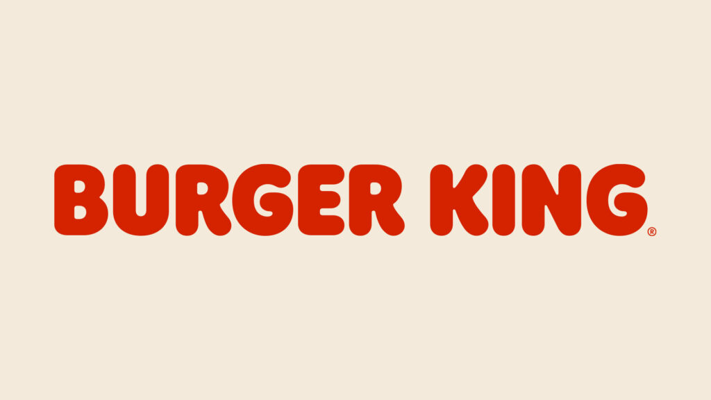 Minimalist Burger King logo wallpaper bold red letters on soft beige background simple design