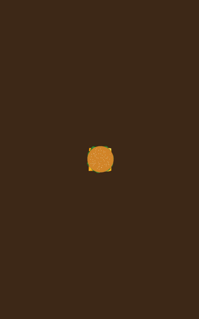 Minimalist Burger iPad Wallpaper on Dark Brown Background