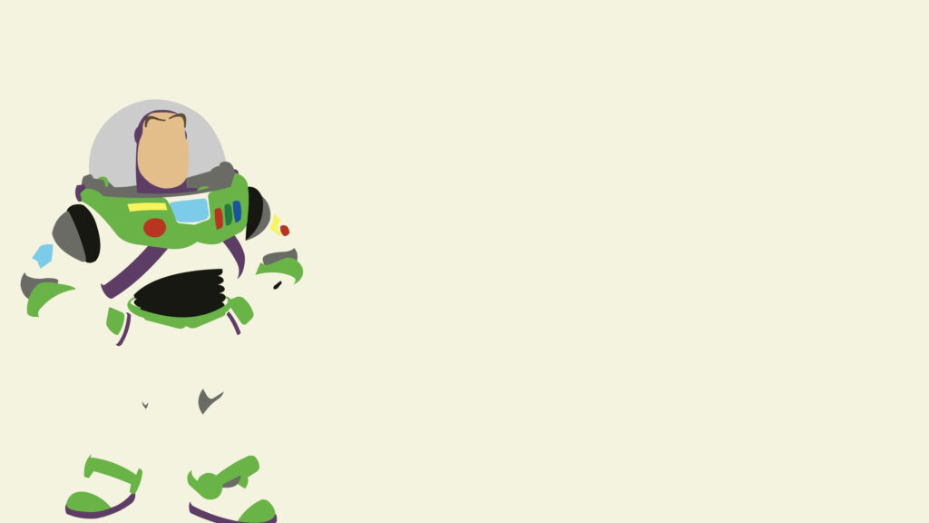 Minimalist Buzz Lightyear Wallpaper: Clean Lines on Light Background