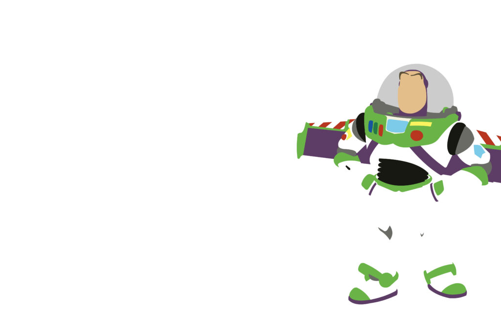 Minimalist Buzz Lightyear Wallpaper: Modern Vector Art Background
