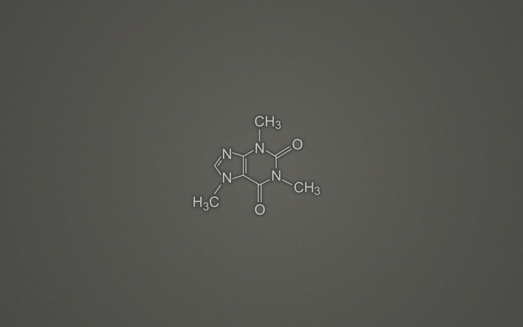 Sleek Caffeine Molecular Structure iPad Wallpaper for Minimalist Style