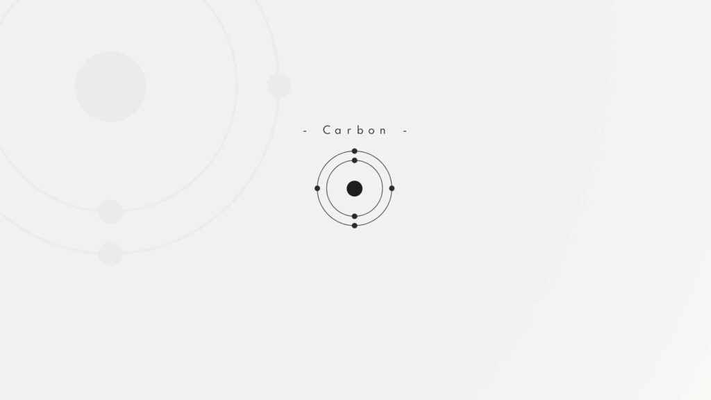 Minimalist Carbon Atom Wallpaper: Clean Science-Themed Background