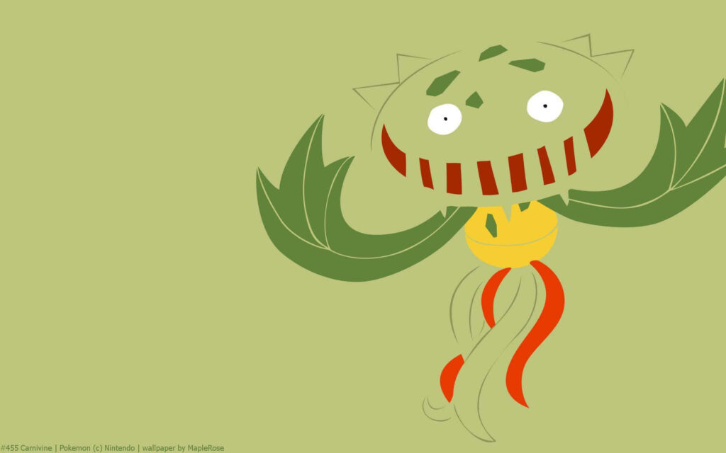 Minimalist Carnivine Wallpaper: Modern Plant Design on Light Green