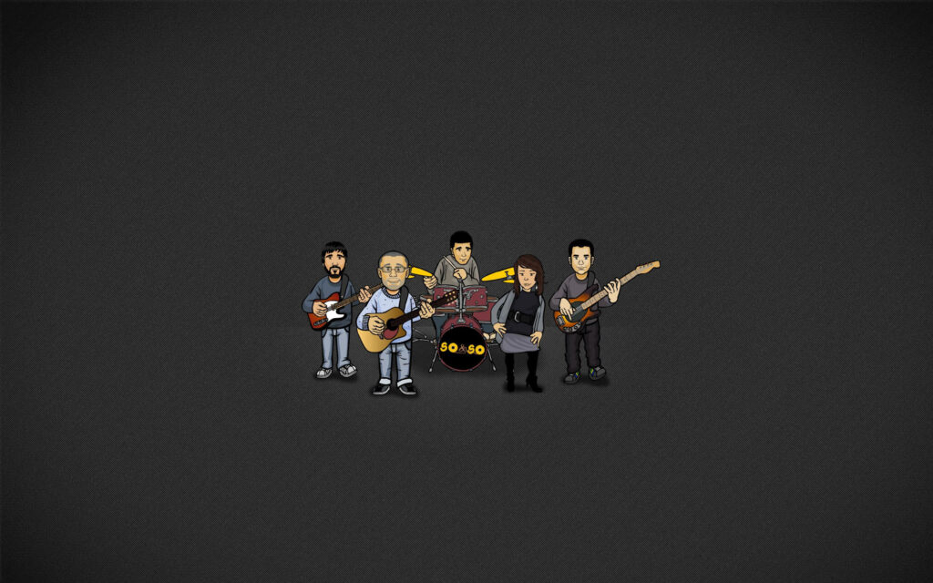Cartoon Band Wallpaper: Animated Music Cover for YouTube Background