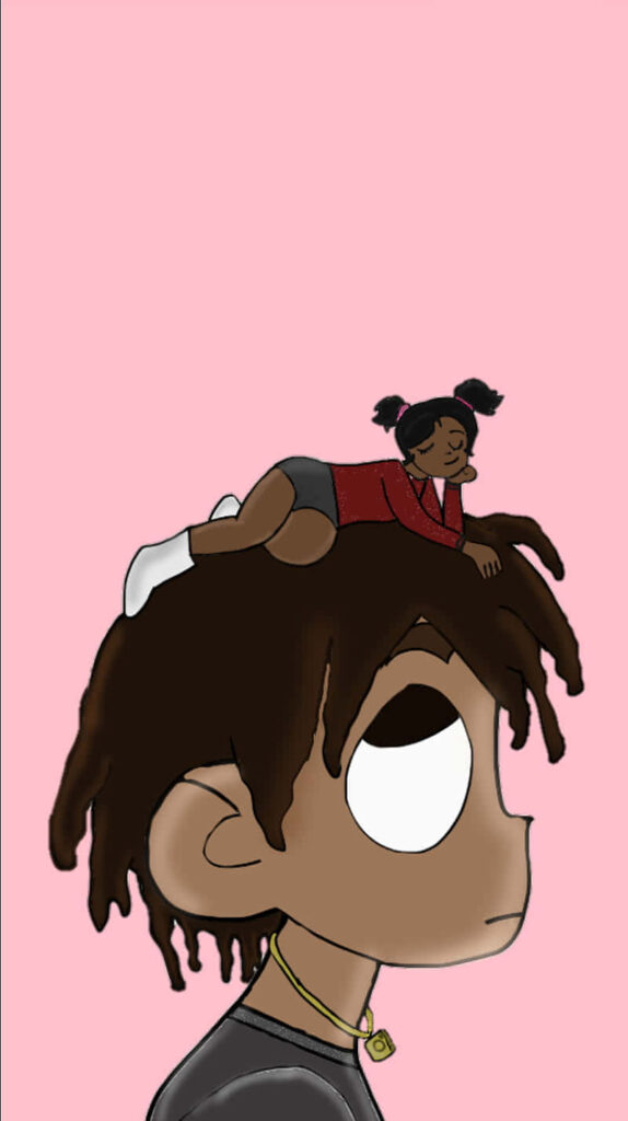 Minimalist Art Wallpaper: Cute Cartoon Dreadlock Character Duo 