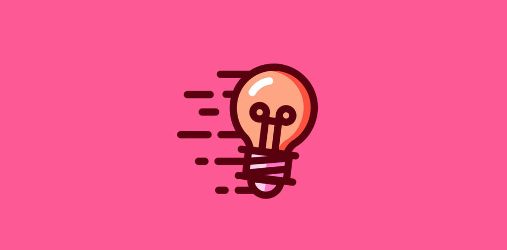 Minimalist Cartoon Lightbulb Design on Vibrant Pink Wallpaper