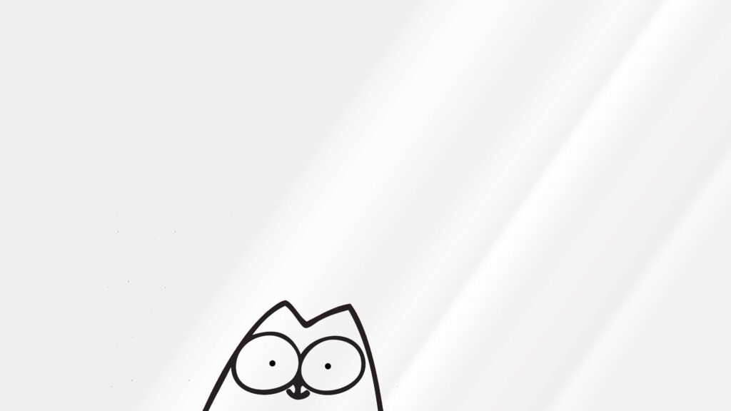 Minimalist Cartoon Owl Wallpaper: Playful Monochrome Background