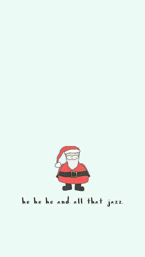 Whimsical Minimalist Santa Claus Wallpaper for a Festive Touch