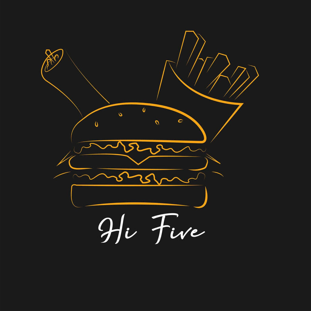 Minimalist Cheeseburger Logo Wallpaper with Hi Five Design